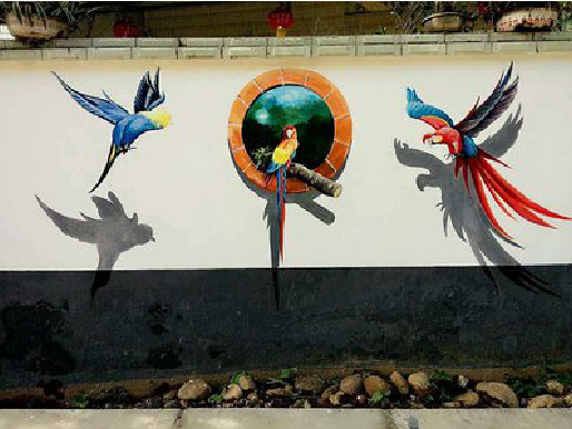 新野视觉错位-3D墙绘设计