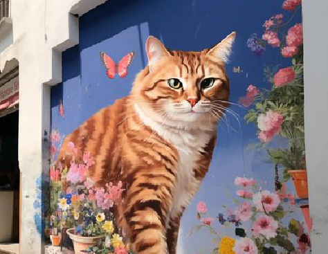 新野自己绘制有个性的手绘墙