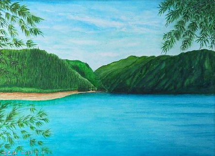 新野在墙绘中，如何绘画绿水青山？